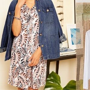 J. Jill Palm Leaf Shift Dress Sz 2x